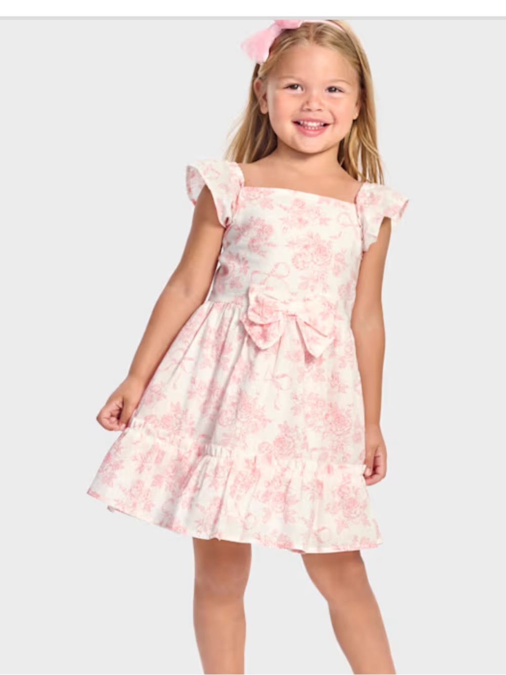 Gymboree White and Pink Floral Ruffled Sundress